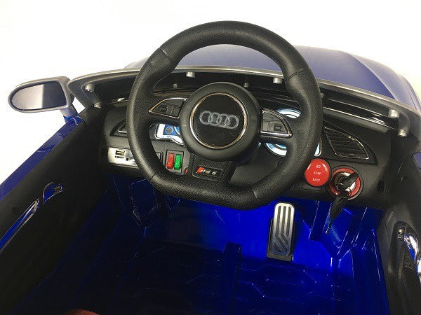 AUDI RS5 12V, Musik, MP3, Beleuchtung, Leder Sitz, Gummi Reifen