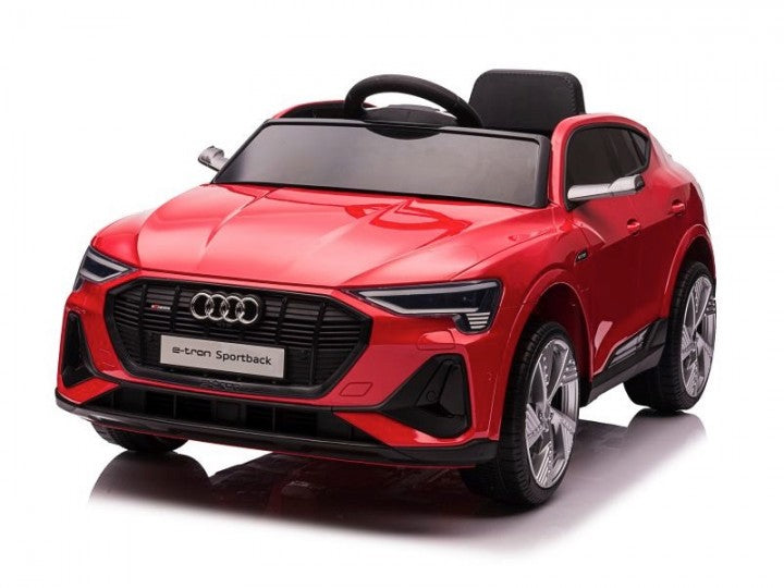 AUDI e-tron 12V rot, Musik, Touchscreen, Beleuchtung, Leder Sitz, Gummi Reifen