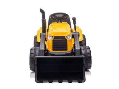 Bulldozer mit Anhänger, 12V Kinderauto, Leder Sitz, Musik, LED Beleuchtung