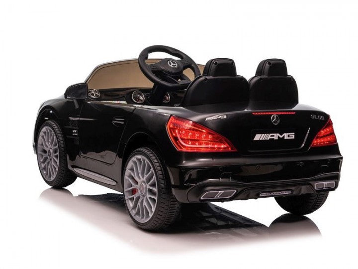 Mercedes SL65 AMG 12V schwarz, Musik, Beleuchtung, Leder Sitze, Gummi Reifen