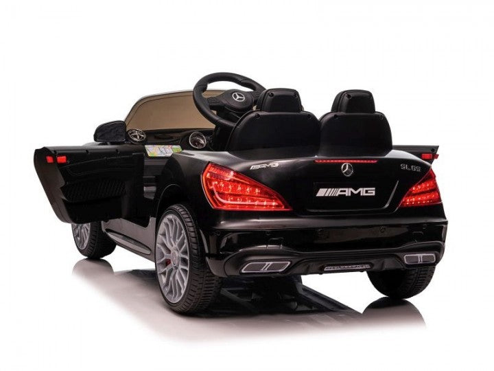 Mercedes SL65 AMG 12V schwarz, Musik, Beleuchtung, Leder Sitze, Gummi Reifen