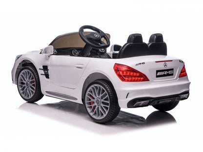 Mercedes SL65 AMG 12V weiß, Musik, Beleuchtung, Leder Sitze, Gummi Reifen