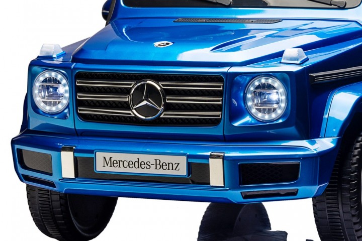 Mercedes-Benz G500 12V blau, Musik, Beleuchtung, Leder Sitze, Gummi Reifen