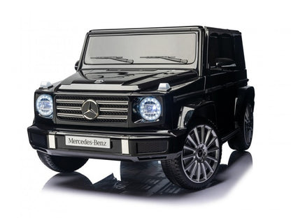 Mercedes-Benz G500 12V schwarz, Musik, Beleuchtung, Leder Sitze, Gummi Reifen