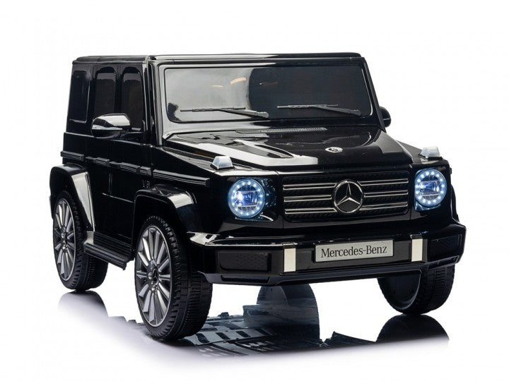 Mercedes-Benz G500 12V schwarz, Musik, Beleuchtung, Leder Sitze, Gummi Reifen