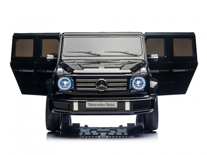 Mercedes-Benz G500 12V schwarz, Musik, Beleuchtung, Leder Sitze, Gummi Reifen