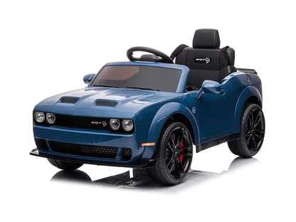 Dodge Challenger SRT blau, 12V Kinderauto, Musik, MP3, Beleuchtung, Leder Sitz, Gummi Reifen