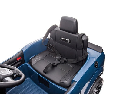 Dodge Challenger SRT blau, 12V Kinderauto, Musik, MP3, Beleuchtung, Leder Sitz, Gummi Reifen