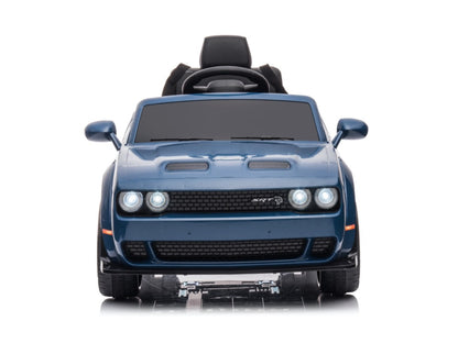 Dodge Challenger SRT blau, 12V Kinderauto, Musik, MP3, Beleuchtung, Leder Sitz, Gummi Reifen