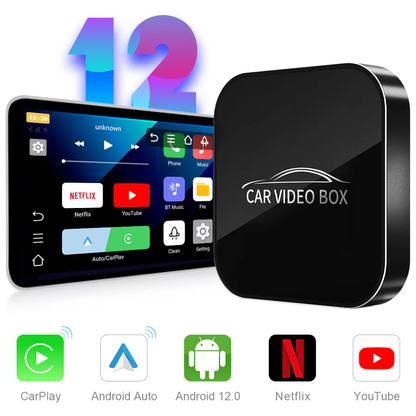 Car Video Box | Kabelloses Apple CarPlay, Android Auto | Netflix & YouTube