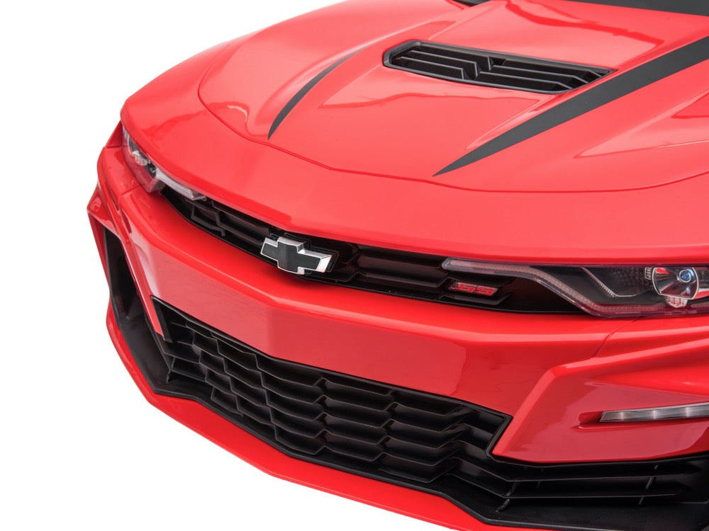 Chevrolet Camaro SS, 12V Kinderauto, Musik, MP3, Beleuchtung, Leder Sitz, Gummi Reifen