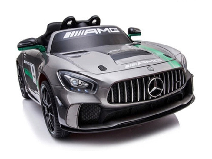 Mercedes GT4 12V, MP4-Display, Beleuchtung, Leder Sitze, Gummi Reifen