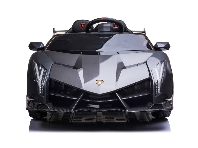 Lamborghini Veneno 12V schwarz, 2-Sitzer, Bluetooth, Beleuchtung, Leder Sitze, Gummi Reifen