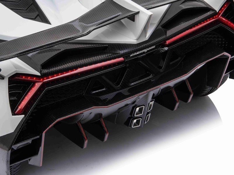 Lamborghini Veneno 12V weiß, 2-Sitzer, Bluetooth, Beleuchtung, Leder Sitze, Gummi Reifen