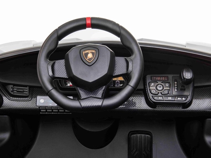 Lamborghini Veneno 12V weiß, 2-Sitzer, Bluetooth, Beleuchtung, Leder Sitze, Gummi Reifen